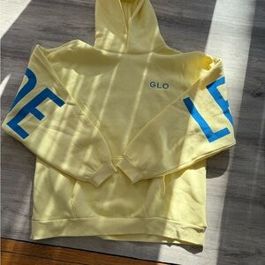 GLO Light Yellow Hoodie with Blue Accents